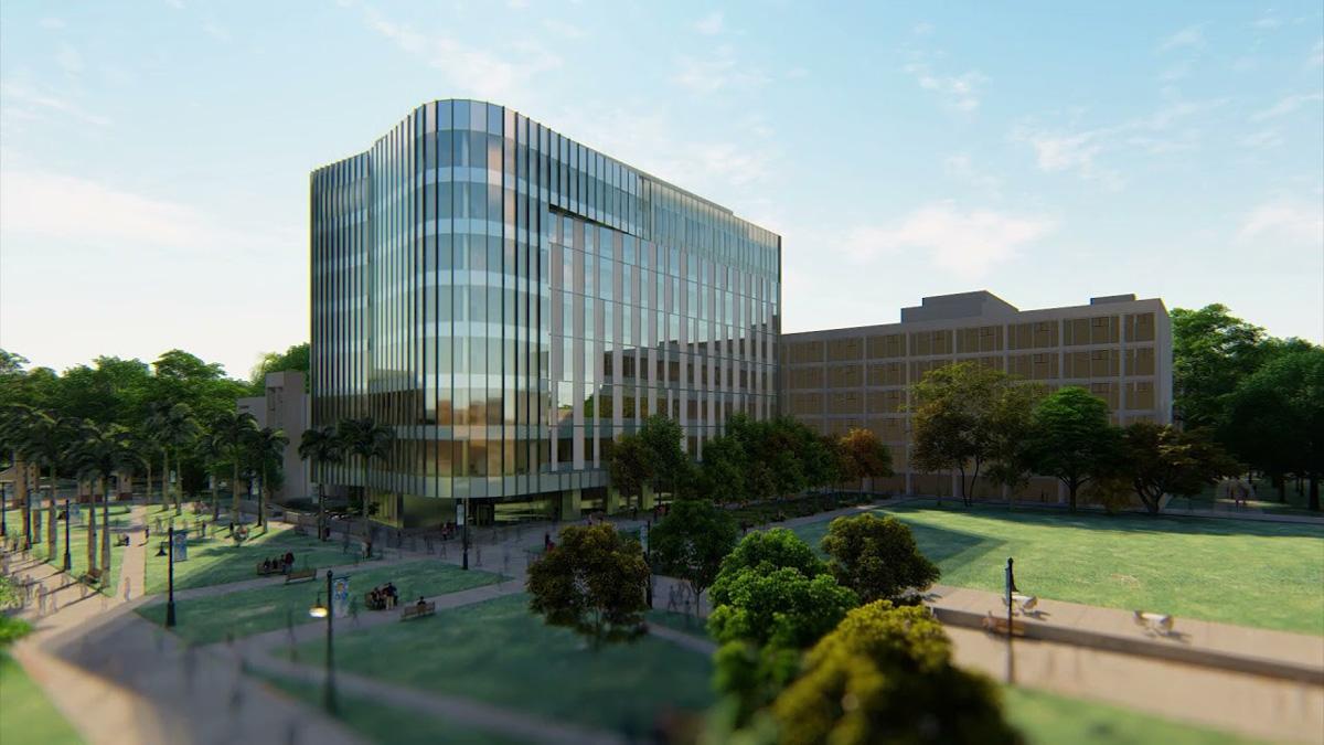 Rendering of the ISB building on campus.